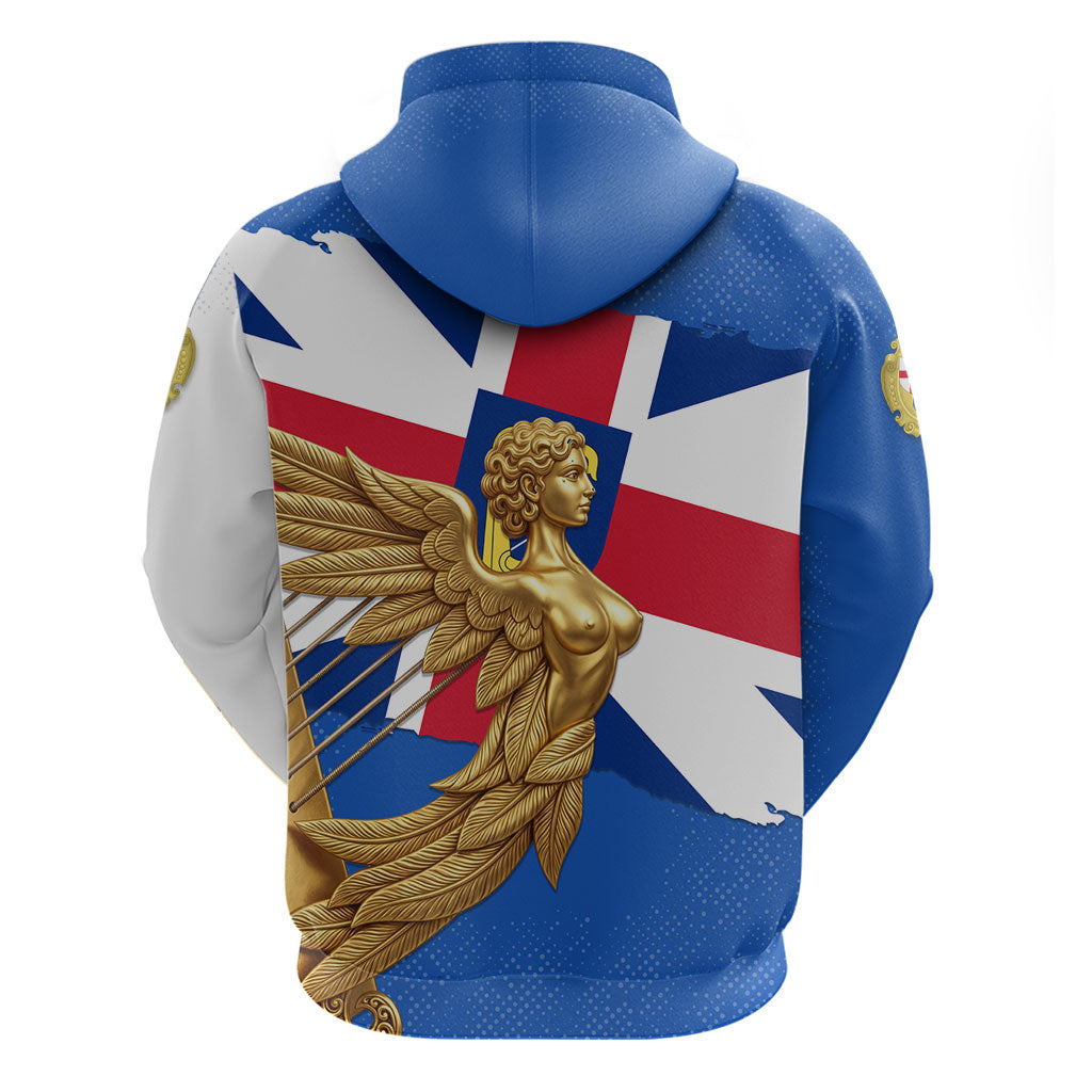 Commonwealth Of England Flag Golden Angel Hoodie Historical British Heritage Winged Figure