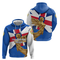 Commonwealth Of England Flag Golden Angel Hoodie Historical British Heritage Winged Figure
