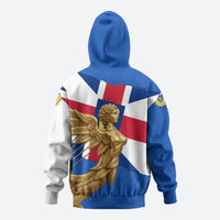 Commonwealth Of England Flag Golden Angel Hoodie Historical British Heritage Winged Figure