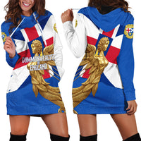 Commonwealth Of England Flag Golden Angel Hoodie Dress Historical British Heritage Winged Figure