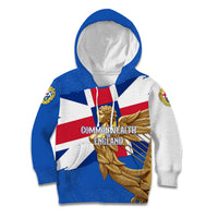 Commonwealth Of England Flag Golden Angel Kid Hoodie Historical British Heritage Winged Figure