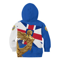 Commonwealth Of England Flag Golden Angel Kid Hoodie Historical British Heritage Winged Figure