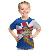 Commonwealth Of England Flag Golden Angel Kid T Shirt Historical British Heritage Winged Figure