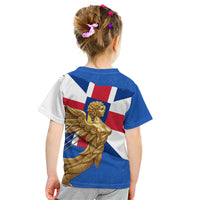 Commonwealth Of England Flag Golden Angel Kid T Shirt Historical British Heritage Winged Figure