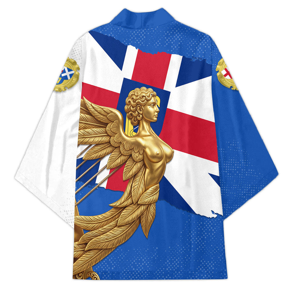Commonwealth Of England Flag Golden Angel Kimono Historical British Heritage Winged Figure
