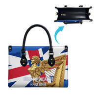 Commonwealth Of England Flag Golden Angel Leather Bag Historical British Heritage Winged Figure