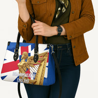 Commonwealth Of England Flag Golden Angel Leather Bag Historical British Heritage Winged Figure