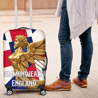 Commonwealth Of England Flag Golden Angel Luggage Cover Historical British Heritage Winged Figure