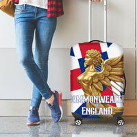 Commonwealth Of England Flag Golden Angel Luggage Cover Historical British Heritage Winged Figure
