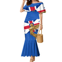 Commonwealth Of England Flag Golden Angel Mermaid Dress Historical British Heritage Winged Figure