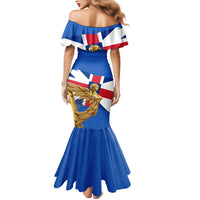 Commonwealth Of England Flag Golden Angel Mermaid Dress Historical British Heritage Winged Figure