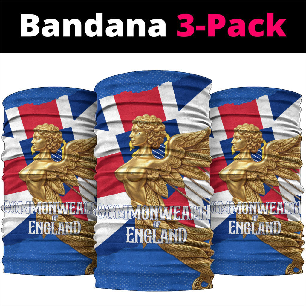 Commonwealth Of England Flag Golden Angel Neck Gaiter Historical British Heritage Winged Figure