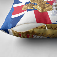 Commonwealth Of England Flag Golden Angel Pillow Cover Historical British Heritage Winged Figure