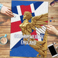 Commonwealth Of England Flag Golden Angel Puzzle Historical British Heritage Winged Figure