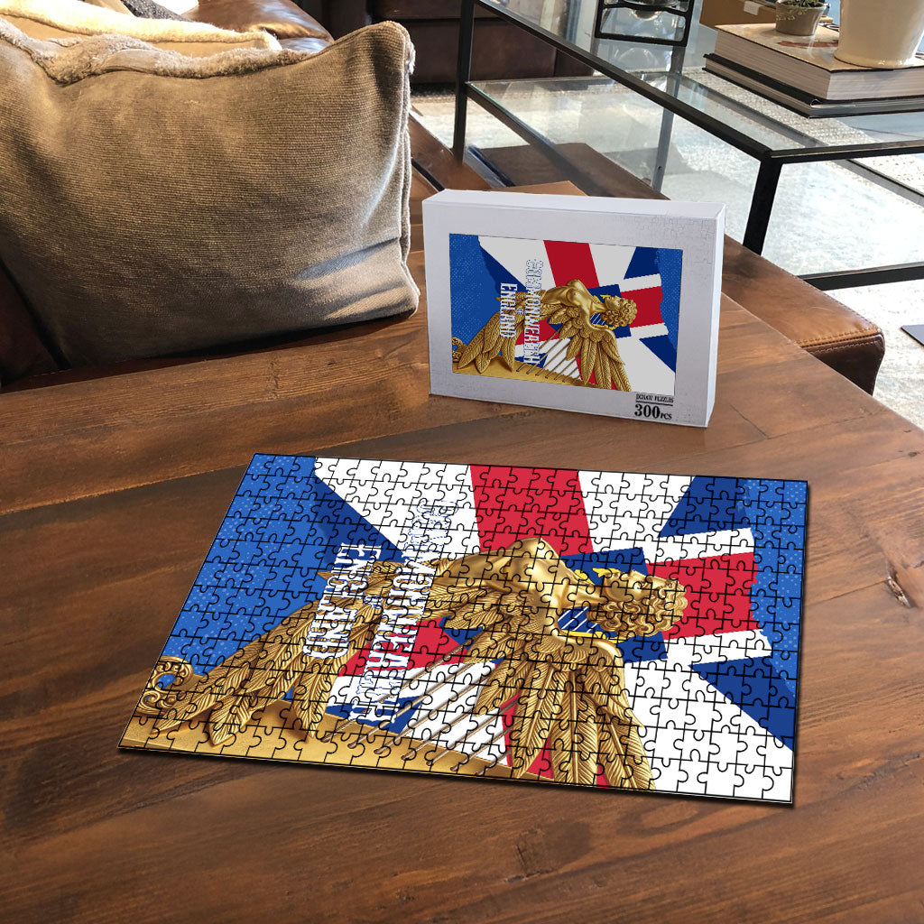 Commonwealth Of England Flag Golden Angel Puzzle Historical British Heritage Winged Figure