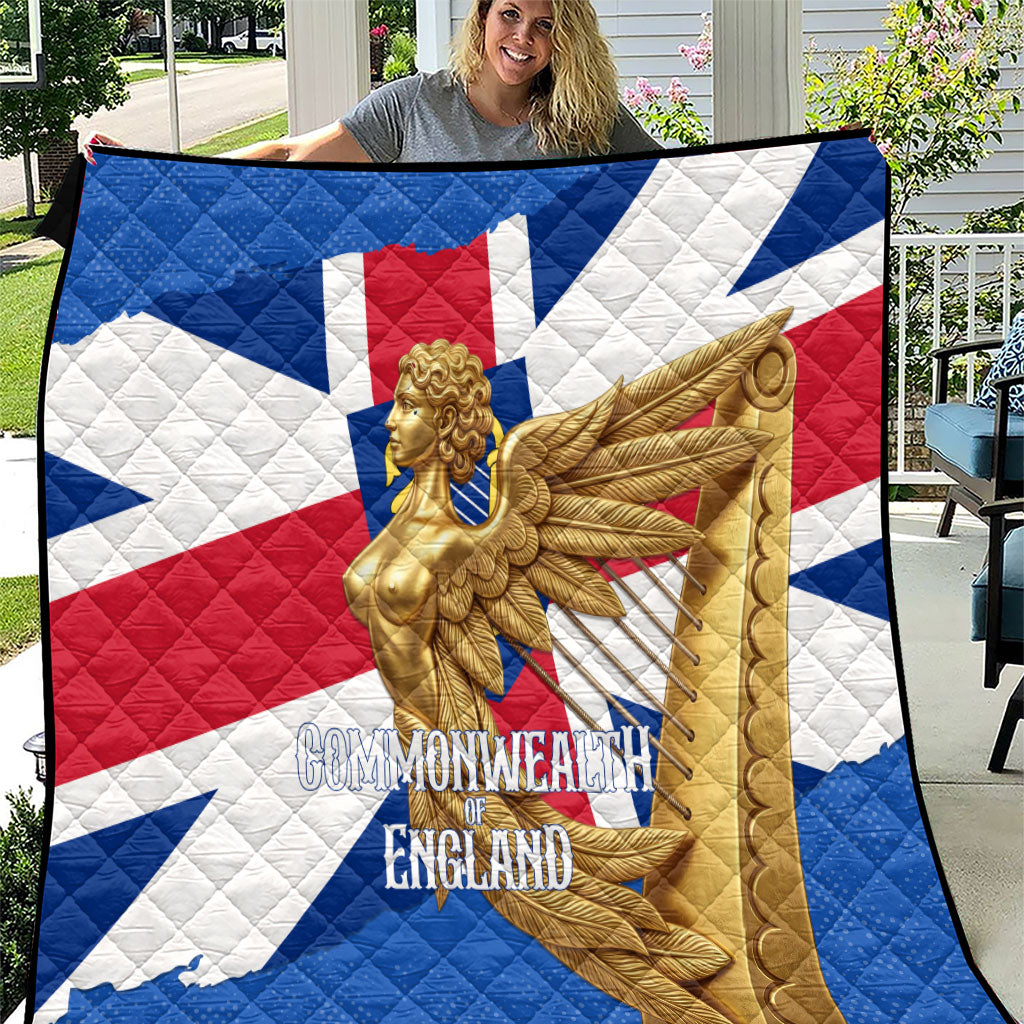 Commonwealth Of England Flag Golden Angel Quilt Historical British Heritage Winged Figure