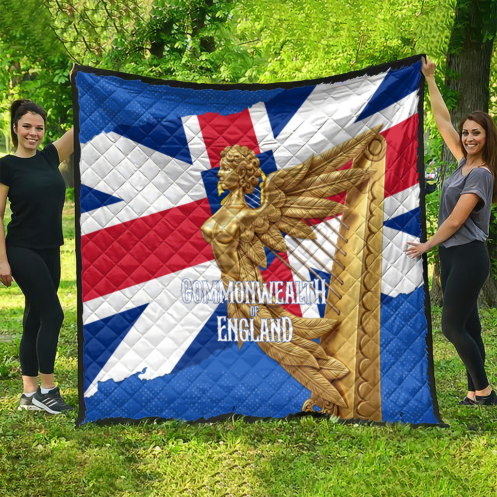 Commonwealth Of England Flag Golden Angel Quilt Historical British Heritage Winged Figure