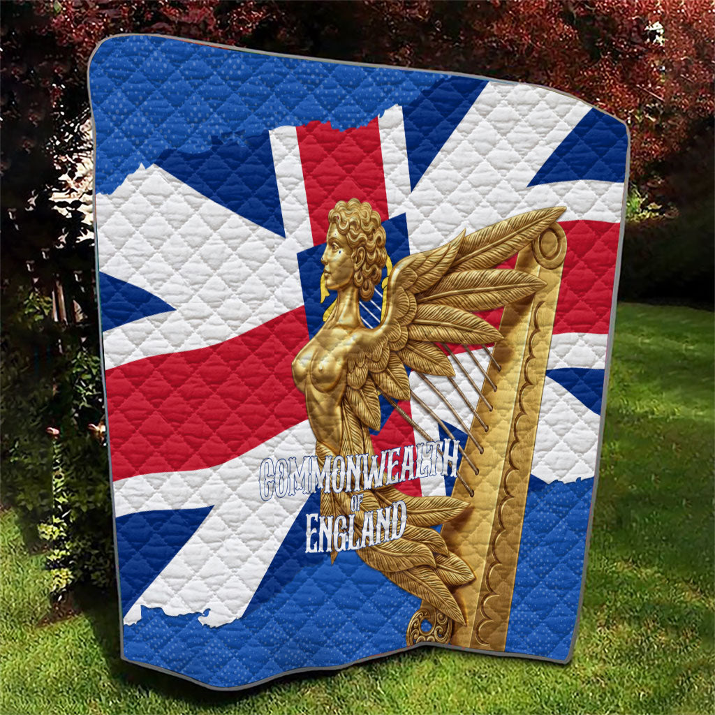 Commonwealth Of England Flag Golden Angel Quilt Historical British Heritage Winged Figure