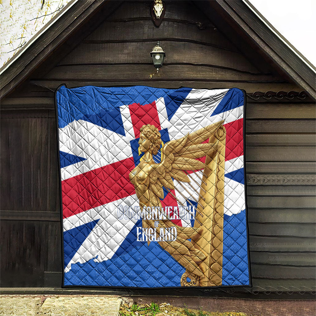 Commonwealth Of England Flag Golden Angel Quilt Historical British Heritage Winged Figure