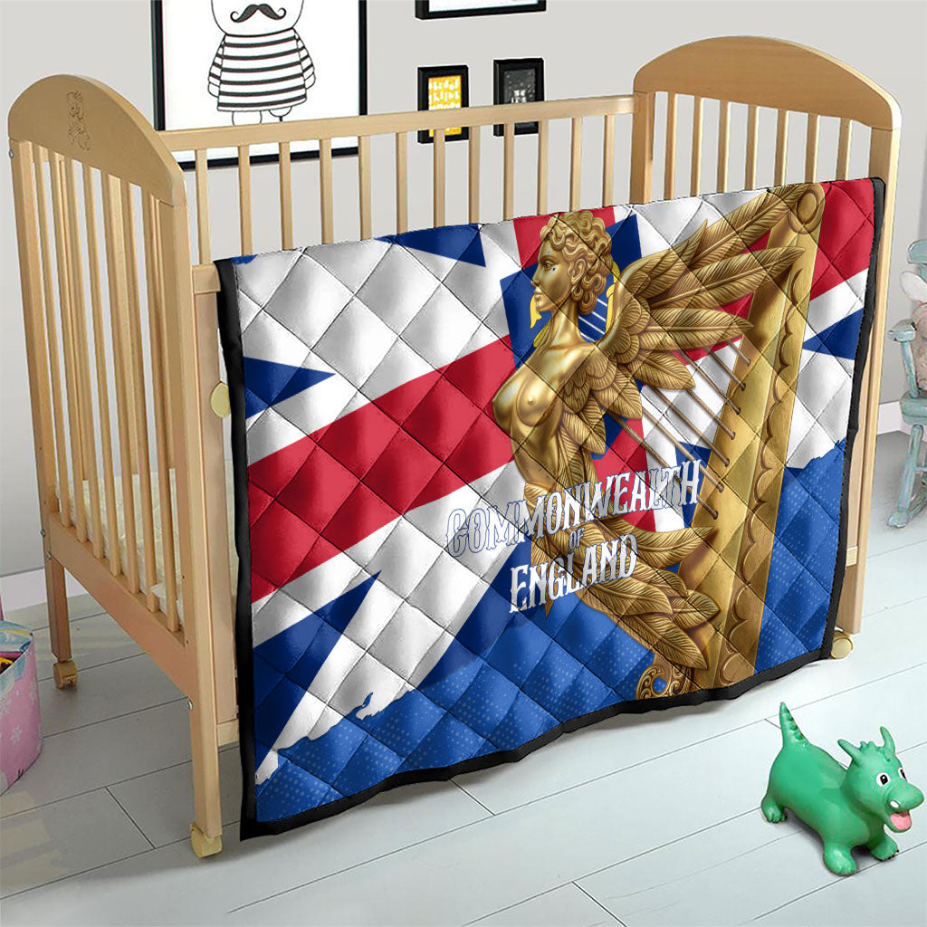 Commonwealth Of England Flag Golden Angel Quilt Historical British Heritage Winged Figure