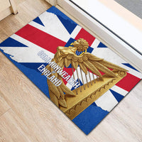 Commonwealth Of England Flag Golden Angel Rubber Doormat Historical British Heritage Winged Figure