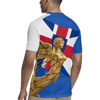 Commonwealth Of England Flag Golden Angel Rugby Jersey Historical British Heritage Winged Figure