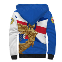 Commonwealth Of England Flag Golden Angel Sherpa Hoodie Historical British Heritage Winged Figure