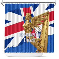 Commonwealth Of England Flag Golden Angel Shower Curtain Historical British Heritage Winged Figure