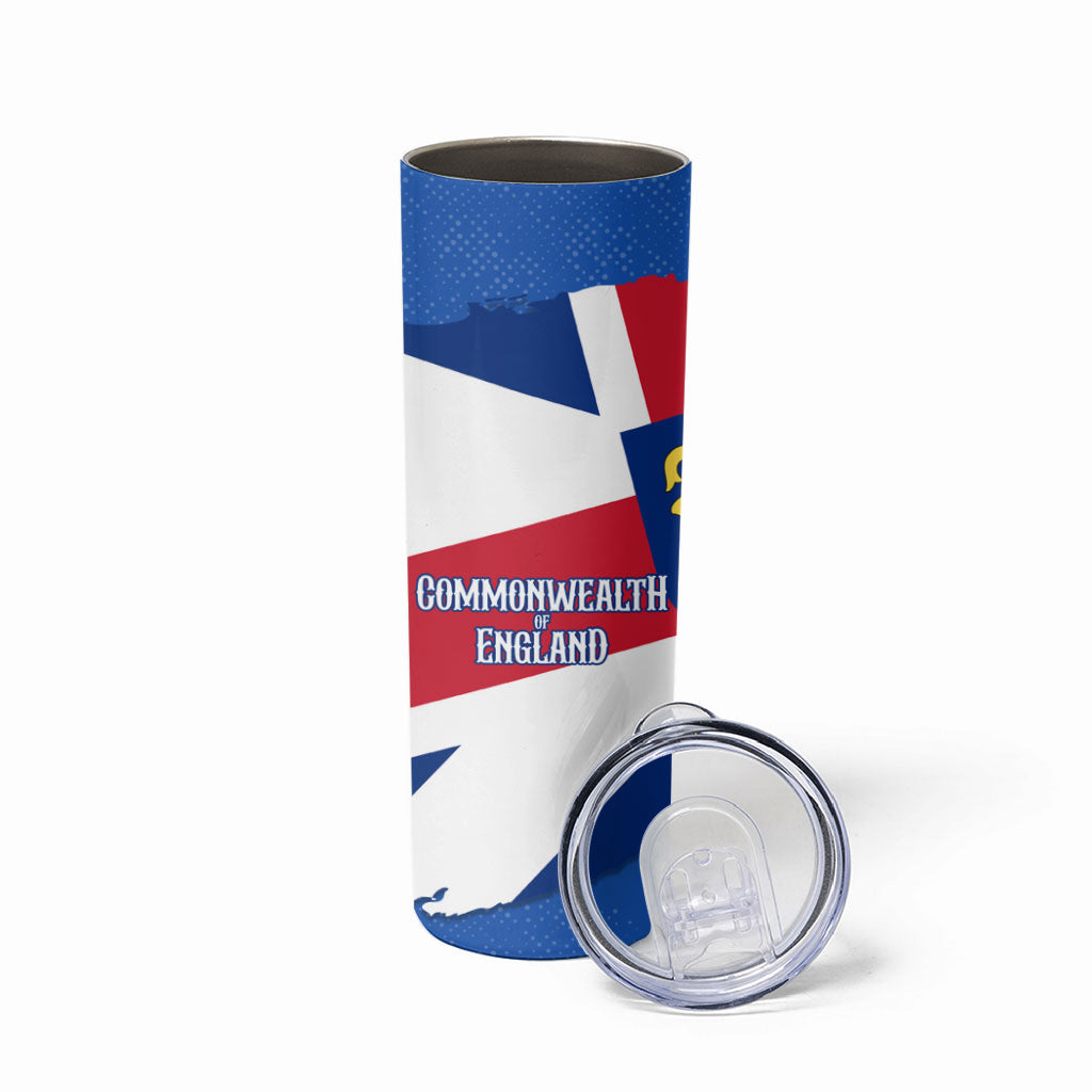 Commonwealth Of England Flag Golden Angel Skinny Tumbler Historical British Heritage Winged Figure