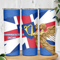 Commonwealth Of England Flag Golden Angel Skinny Tumbler Historical British Heritage Winged Figure