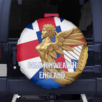 Commonwealth Of England Flag Golden Angel Spare Tire Cover Historical British Heritage Winged Figure