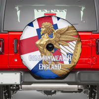Commonwealth Of England Flag Golden Angel Spare Tire Cover Historical British Heritage Winged Figure