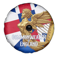 Commonwealth Of England Flag Golden Angel Spare Tire Cover Historical British Heritage Winged Figure