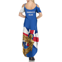 Commonwealth Of England Flag Golden Angel Summer Maxi Dress Historical British Heritage Winged Figure