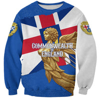 Commonwealth Of England Flag Golden Angel Sweatshirt Historical British Heritage Winged Figure