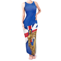 Commonwealth Of England Flag Golden Angel Tank Maxi Dress Historical British Heritage Winged Figure