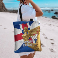 Commonwealth Of England Flag Golden Angel Tote Bag Historical British Heritage Winged Figure
