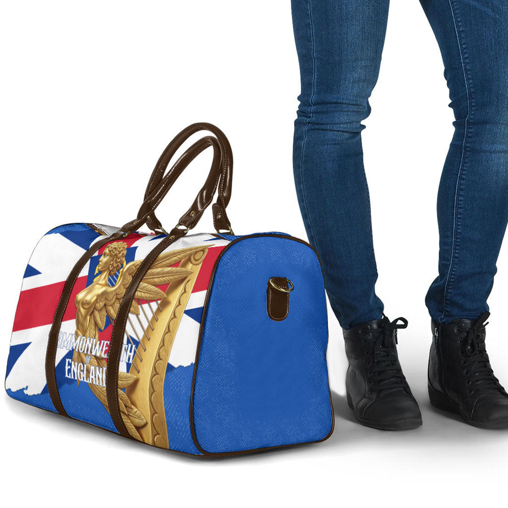 Commonwealth Of England Flag Golden Angel Travel Bag Historical British Heritage Winged Figure