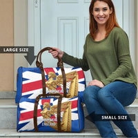 Commonwealth Of England Flag Golden Angel Travel Bag Historical British Heritage Winged Figure