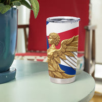 Commonwealth Of England Flag Golden Angel Tumbler Cup Historical British Heritage Winged Figure