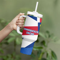 Commonwealth Of England Flag Golden Angel Tumbler With Handle Historical British Heritage Winged Figure