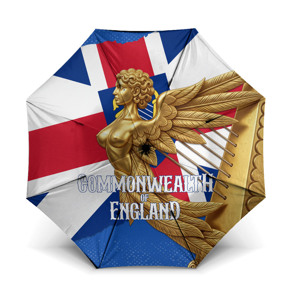 Commonwealth Of England Flag Golden Angel Umbrella Historical British Heritage Winged Figure