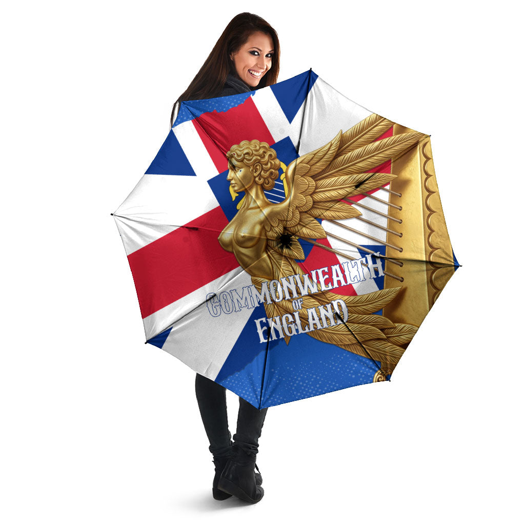 Commonwealth Of England Flag Golden Angel Umbrella Historical British Heritage Winged Figure