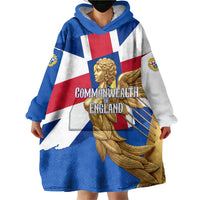 Commonwealth Of England Flag Golden Angel Wearable Blanket Hoodie Historical British Heritage Winged Figure