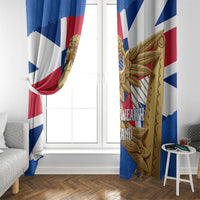 Commonwealth Of England Flag Golden Angel Window Curtain Historical British Heritage Winged Figure