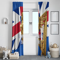Commonwealth Of England Flag Golden Angel Window Curtain Historical British Heritage Winged Figure