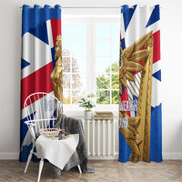 Commonwealth Of England Flag Golden Angel Window Curtain Historical British Heritage Winged Figure