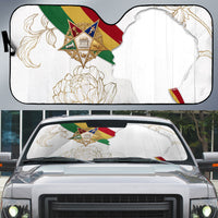 Order Of The Eastern Star Auto Sun Shade OES Elegant Floral Line Art Fraternal Symbolism