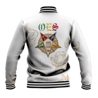 Order Of The Eastern Star Baseball Jacket OES Elegant Floral Line Art Fraternal Symbolism