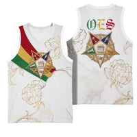 Order Of The Eastern Star Basketball Jersey OES Elegant Floral Line Art Fraternal Symbolism